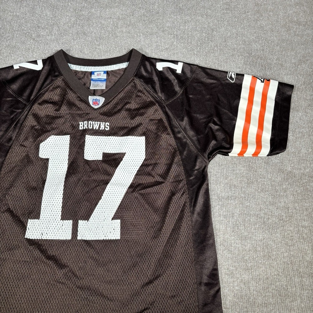 Vintage Braylon Edwards Cleveland Browns Jersey Youth Size L Brown Reebok NFL